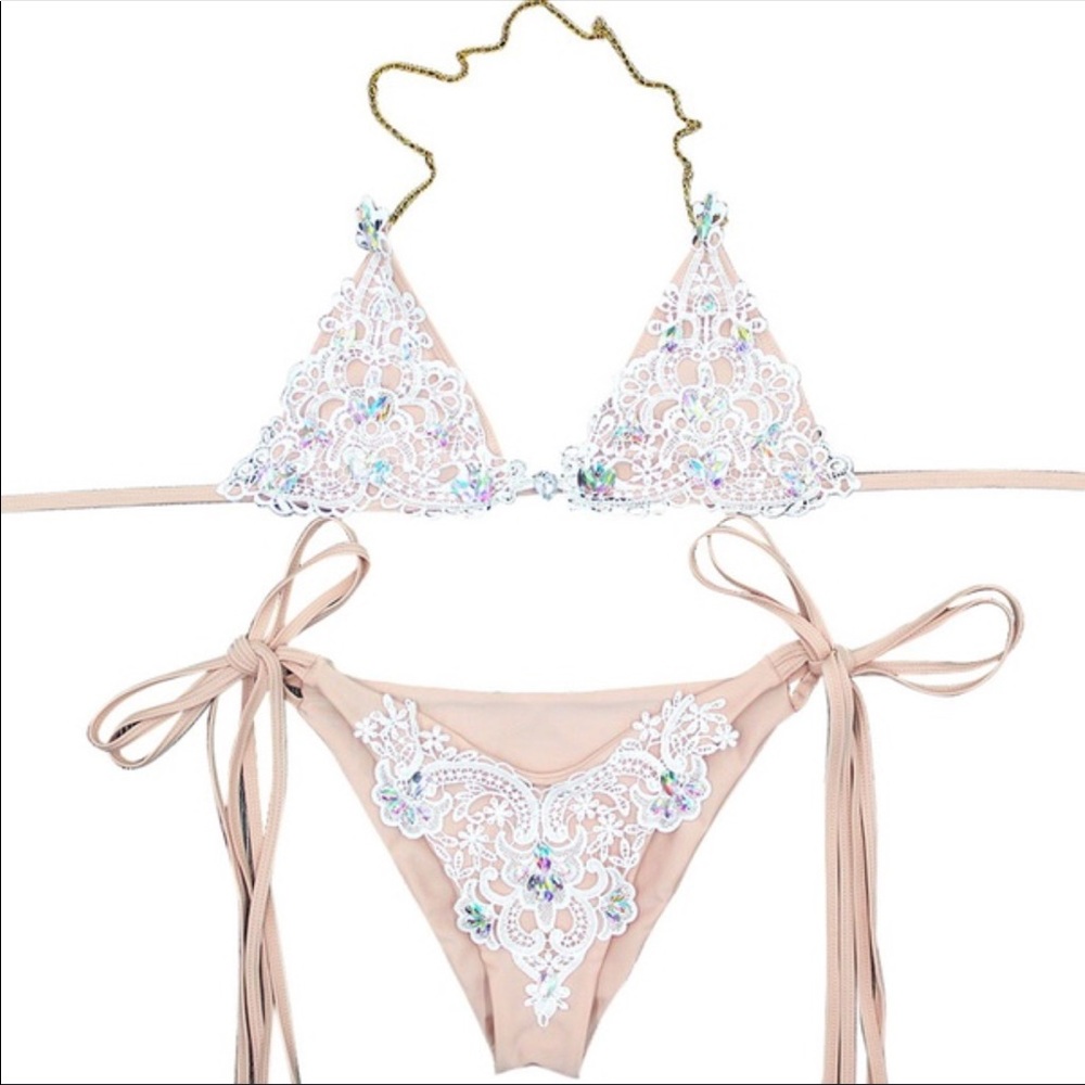 Lace Embellished Bikini Set - Picture 3 of 5